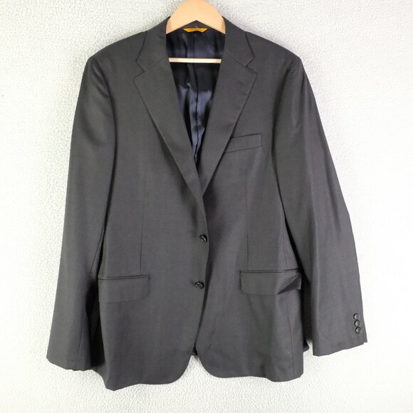 Hickey Freeman Blazer Mens 42 Regular Gray Traveler Wool Suit Jacket Made USA - Picture 1 of 15